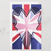 "I Love UK" Kunstdruk Briefpapier (Voorkant / Achterkant)