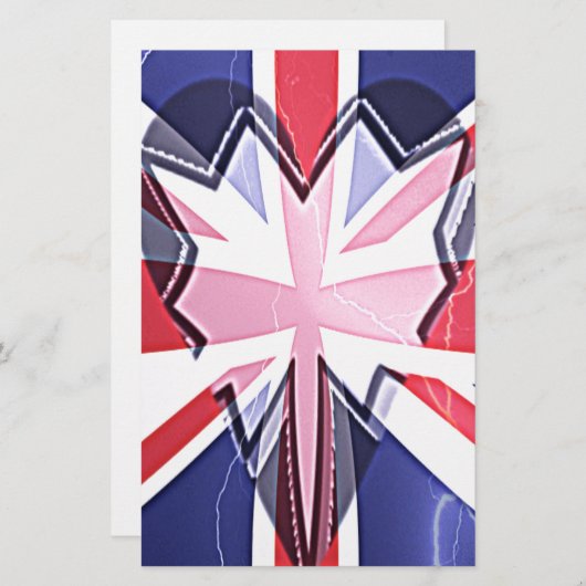 "I Love UK" Kunstdruk Briefpapier (Voorkant / Achterkant)