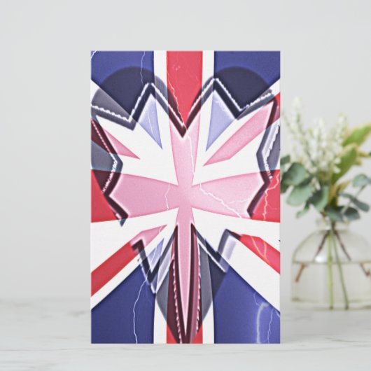 "I Love UK" Kunstdruk Briefpapier (Staand voorkant)