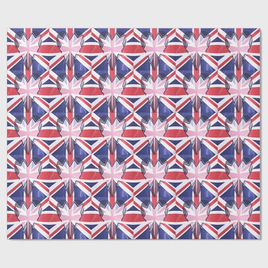 "I Love UK" Kunstdruk Cadeaupapier (Vlak)