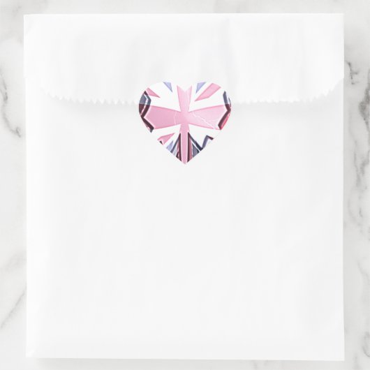 "I Love UK" Kunstdruk Hart Sticker (Tas)