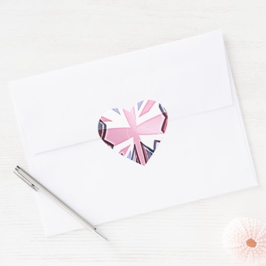 "I Love UK" Kunstdruk Hart Sticker (Envelop)