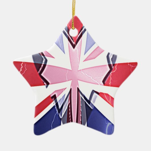 "I Love UK" Kunstdruk Keramisch Ornament (Voorkant)