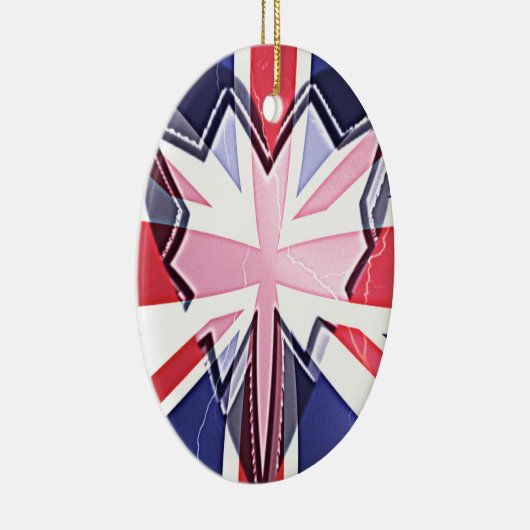 "I Love UK" Kunstdruk Keramisch Ornament (Rechts)
