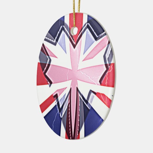 "I Love UK" Kunstdruk Keramisch Ornament (Links)