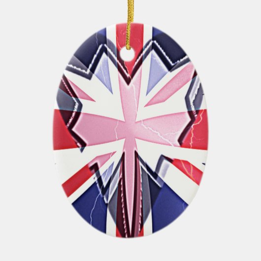 "I Love UK" Kunstdruk Keramisch Ornament (Voorkant)