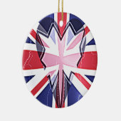 "I Love UK" Kunstdruk Keramisch Ornament (Rechts)