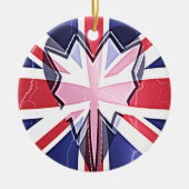 "I Love UK" Kunstdruk Keramisch Ornament (Voorkant)