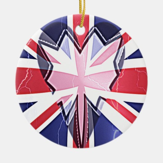 "I Love UK" Kunstdruk Keramisch Ornament (Voorkant)