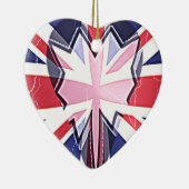 "I Love UK" Kunstdruk Keramisch Ornament (Rechts)