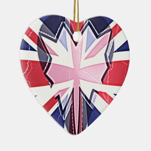 "I Love UK" Kunstdruk Keramisch Ornament (Rechts)