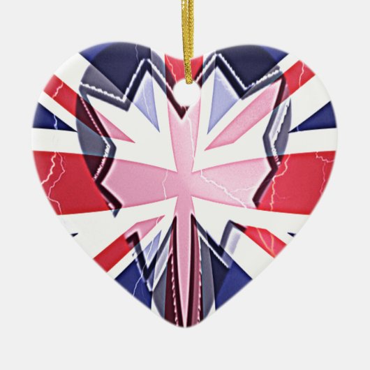 "I Love UK" Kunstdruk Keramisch Ornament (Voorkant)