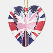 "I Love UK" Kunstdruk Keramisch Ornament (Links)