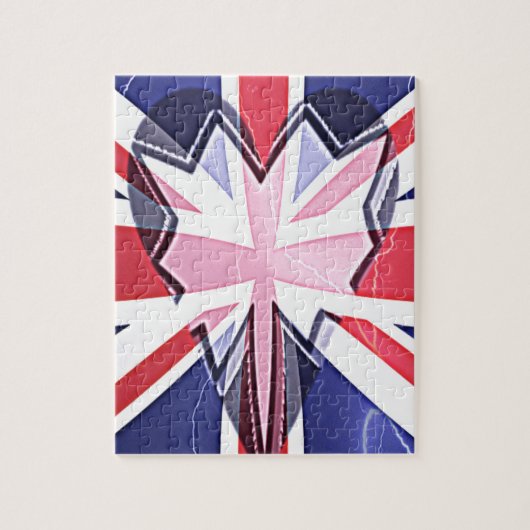 "I Love UK" Kunstdruk Legpuzzel (Verticaal)