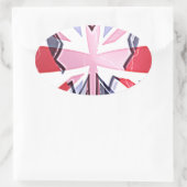 "I Love UK" Kunstdruk Ovale Sticker (Tas)
