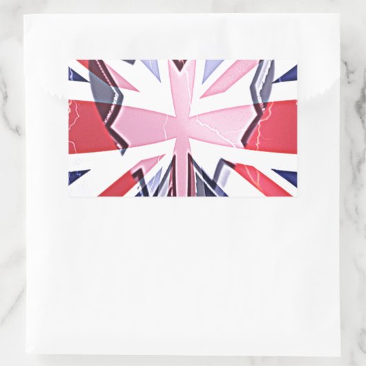 "I Love UK" Kunstdruk Rechthoekige Sticker (Tas)