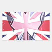 "I Love UK" Kunstdruk Rechthoekige Sticker (Voorkant)