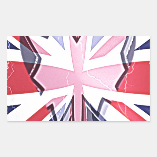 "I Love UK" Kunstdruk Rechthoekige Sticker (Voorkant)