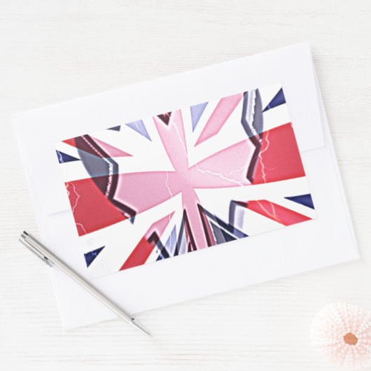 "I Love UK" Kunstdruk Rechthoekige Sticker (Envelop)