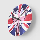 "I Love UK" Kunstdruk Ronde Klok (Hoek)