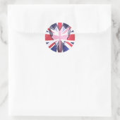 "I Love UK" Kunstdruk Ronde Sticker (Tas)