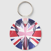 "I Love UK" Kunstdruk Sleutelhanger (Voorkant)