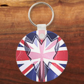"I Love UK" Kunstdruk Sleutelhanger (Voorkant)