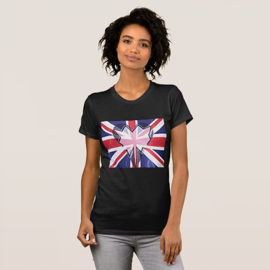 "I Love UK" Kunstdruk T-shirt (Voorkant volledig)