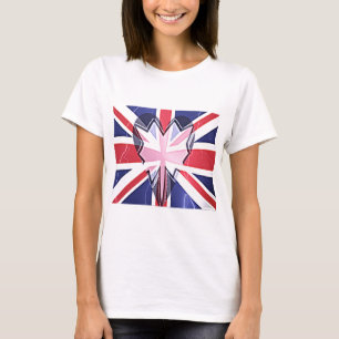 "I Love UK" Kunstdruk T-shirt