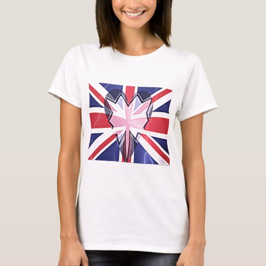 "I Love UK" Kunstdruk T-shirt (Voorkant)