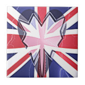 "I Love UK" Kunstdruk Tegeltje (Voorkant)