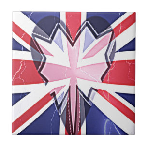 "I Love UK" Kunstdruk Tegeltje