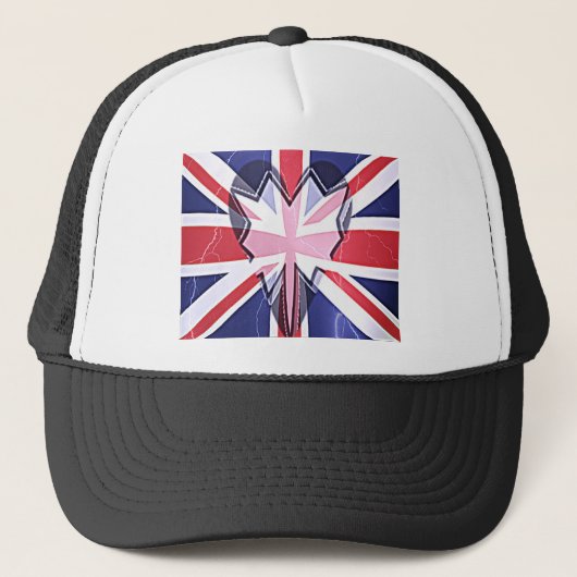 "I Love UK" Kunstdruk Trucker Pet (Voorkant)