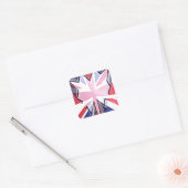 "I Love UK" Kunstdruk Vierkante Sticker (Envelop)