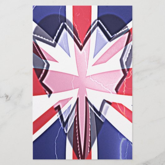"I Love UK" Kunstprint Briefpapier (Voorkant)