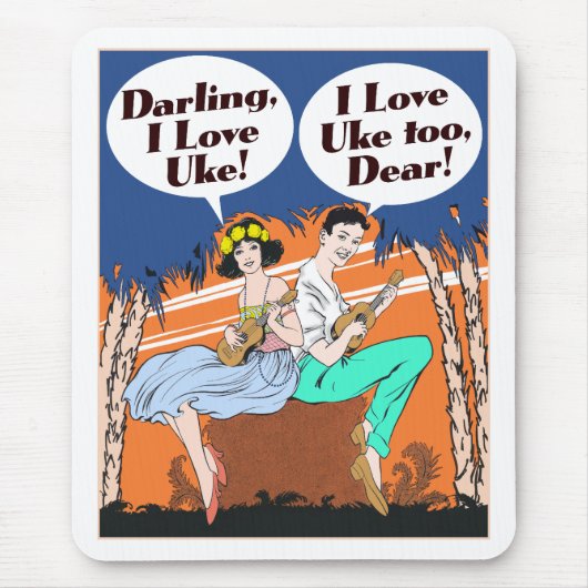 I Love Uke Mousepad Muismat (Voorkant)