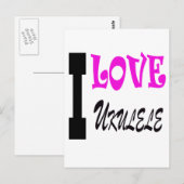 I Love ukulele Briefkaart (Voorkant / Achterkant)
