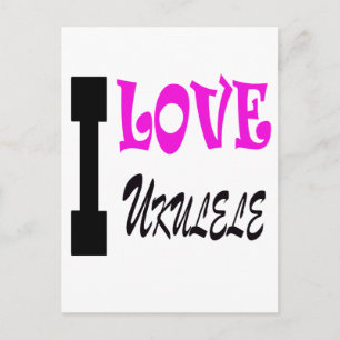 I Love ukulele Briefkaart