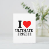I Love Ultimate Frisbee Briefkaart (Staand voorkant)