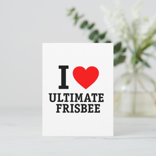 I Love Ultimate Frisbee Briefkaart (Staand voorkant)