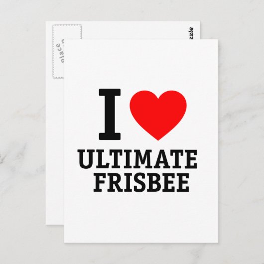 I Love Ultimate Frisbee Briefkaart (Voorkant / Achterkant)