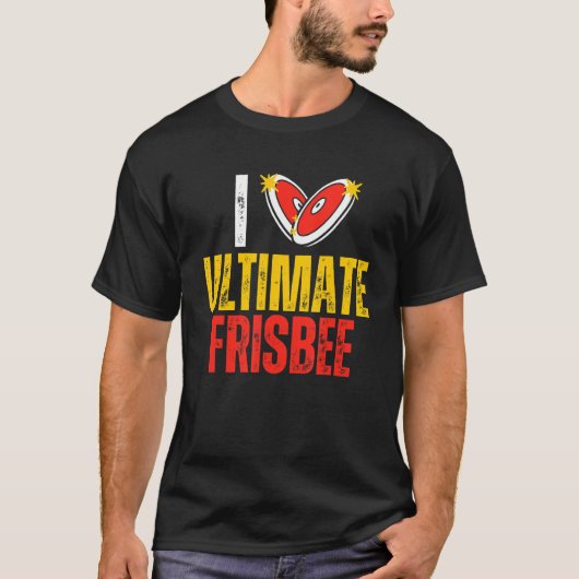 I Love Ultimate Frisbee Flying Disk Sport Frisbee T-shirt (Voorkant)
