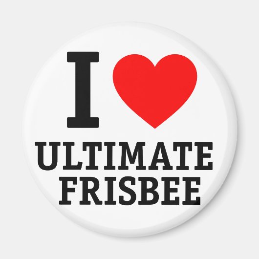 I Love Ultimate Frisbee Magneet (Voorkant)