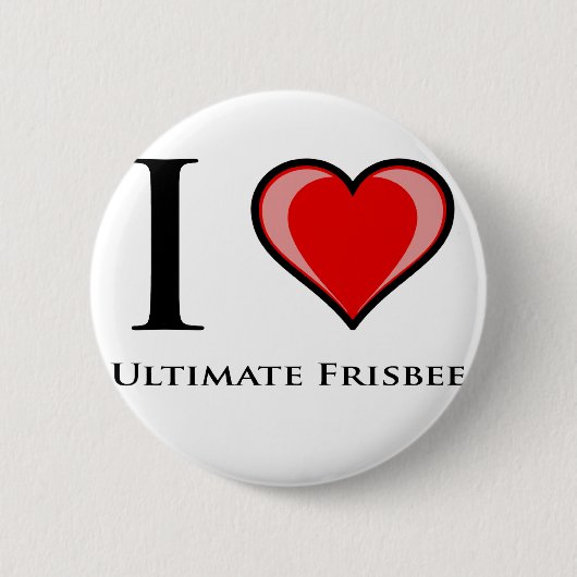 I Love Ultimate Frisbee Ronde Button 5,7 Cm (Voorkant)