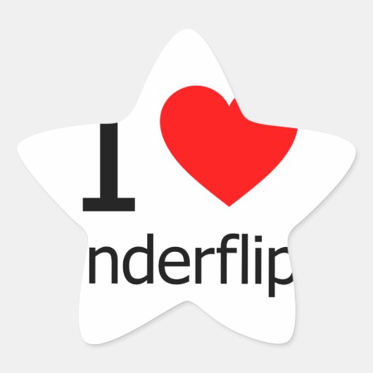 I Love Underflips Ster Sticker (Voorkant)