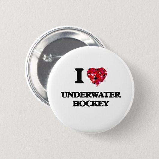 I Love Underwater Hockey Ronde Button 5,7 Cm (Voorkant /achterkant)