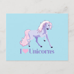 I Love Unicorns Briefkaart