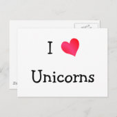 I Love Unicorns Briefkaart (Voorkant / Achterkant)