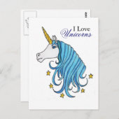 I Love Unicorns Briefkaart (Voorkant / Achterkant)