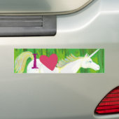 I Love Unicorns Bumpersticker (Op auto)